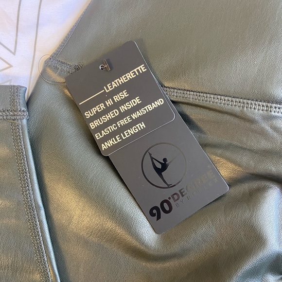 90 Degree Black Olive Leatherette Leggings M - Picture 4 of 6